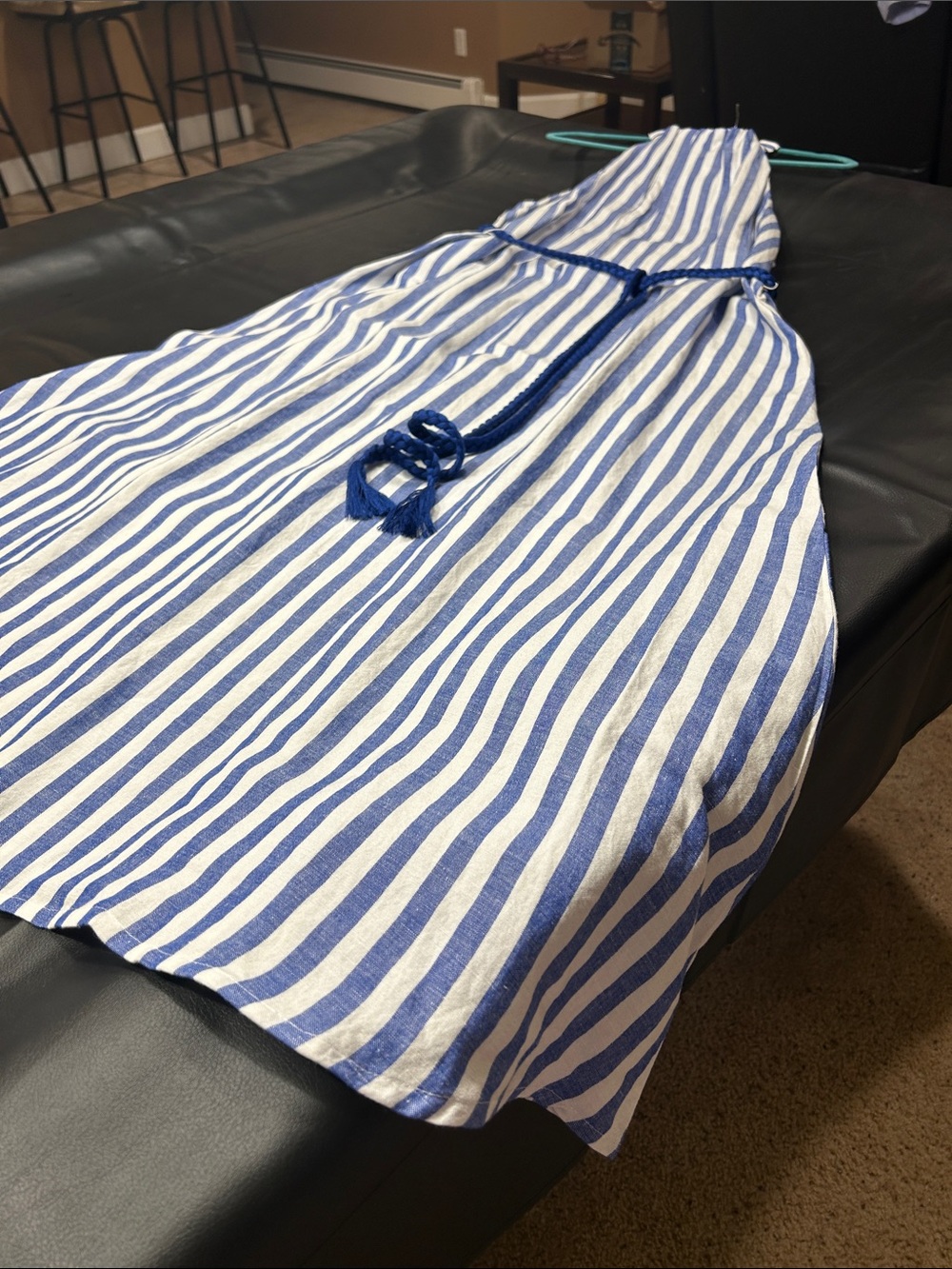 LOFT Blue and White Striped Maxi Dress - Picture 7 of 8